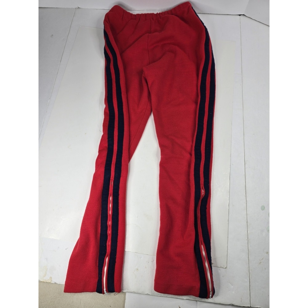 Vintage Track Pants Zip Legs Size 22X26 Red 80s Basketball‎ Track School College